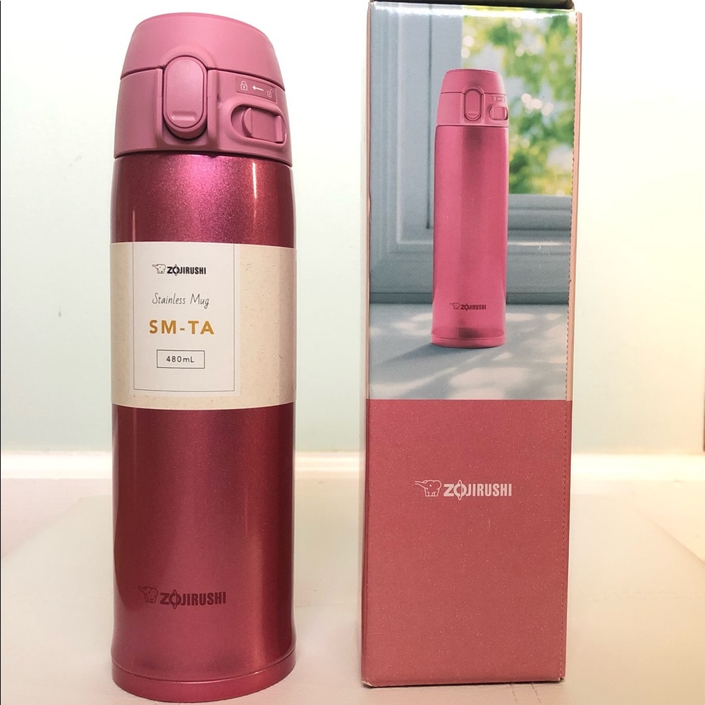 ZOJIRUSHI Thermal Water Bottle Stainless Mug SM-TA48-PA Pink NWT from Japan .
